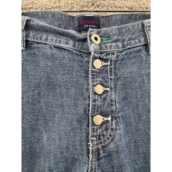 Vintge Tommy Jeans Womens High-Waisted Button-Fly Denim Jeans Size 11 - Picture 2 of 9